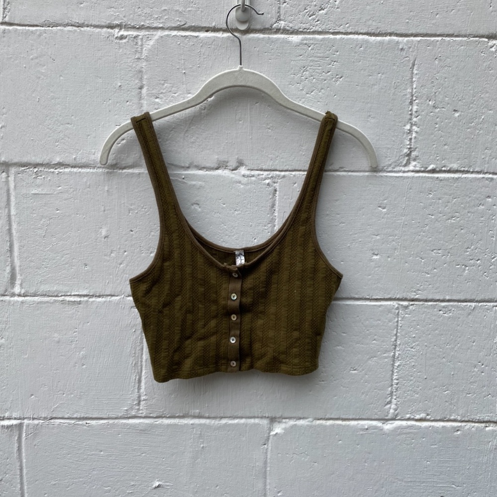 Free People Olive Crop Top